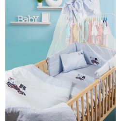 Πάπλωμα Βρεφικό Κούνιας Baby Bed Car Blue 29 Με Κέντημα Cotton Dimcol (100x140) 1Τεμ