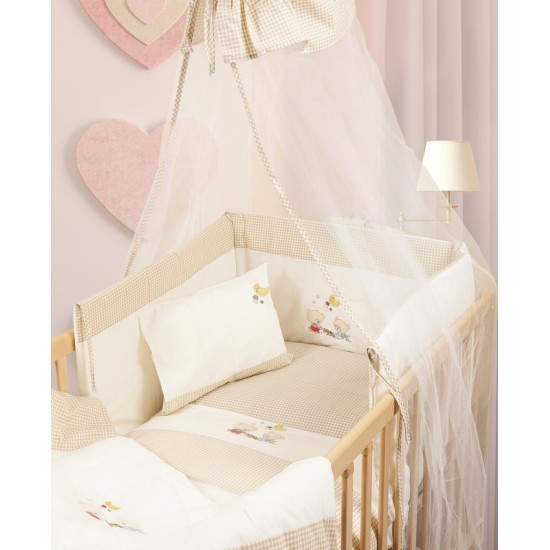 Πάπλωμα Βρεφικό Κούνιας Baby Bed Happy Bears 22 Beige Με Κέντημα Cotton Dimcol (100x140) 1Τεμ
