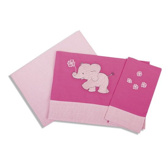 Σεντόνια Κούνιας Σετ Baby Bed Elephant 122 Με Κέντημα Cotton Dimcol (120x170) 3Τεμ
