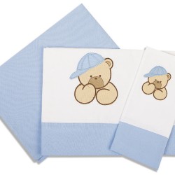 Σεντόνια Βρεφικά Με Κέντημα Κούνιας Σετ Baby Αρκούδος 101 Cotton Dimcol (120x170) 1Τεμ