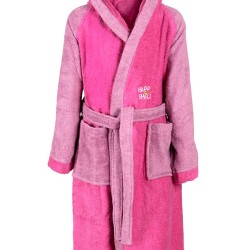 Μπουρνούζι Παιδικό Με Κουκούλα Kids Bath Happy Smile Fuchsia Cotton Dimcol 1Τεμ
