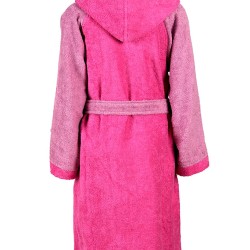 Μπουρνούζι Παιδικό Με Κουκούλα Kids Bath Happy Smile Fuchsia Cotton Dimcol 1Τεμ