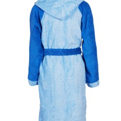 Μπουρνούζι Παιδικό Με Κουκούλα Kids Bath Happy Smile Blue Light Cotton Dimcol 1Τεμ