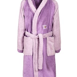 Μπουρνούζι Παιδικό Με Κουκούλα Kids Bath Happy Smile Purple Cotton Dimcol 1Τεμ
