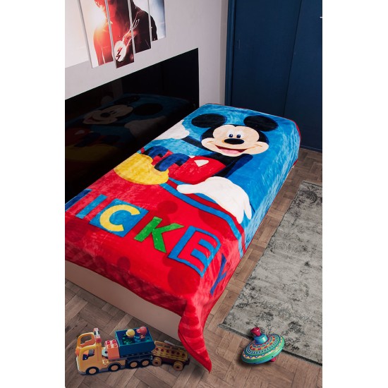 Κουβέρτα Βελουτέ Μονή Disney Kids Velour Mickey 561 Digital Print Dimcol (160x220) 1Τεμ