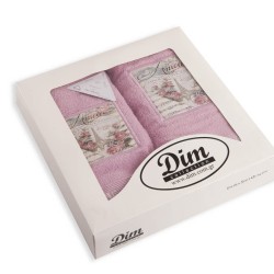 Πετσέτες Σετ Bath Towels Vintage Flower 02 Με Κέντημα Cotton Dimcol 2Τεμ