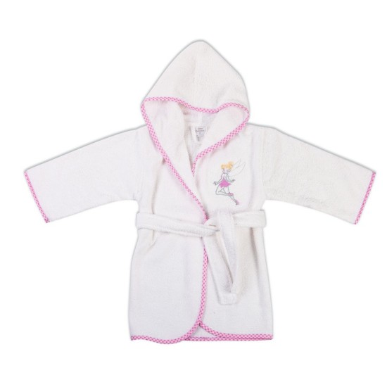 Μπουρνούζι Βρεφικό Με Κουκούλα Baby Bath Νεράιδα White 36 Με Κέντημα Cotton Dimcol 1Τεμ