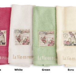 Πετσέτες Σετ Bath Towels Vintage Flower 02 Με Κέντημα Cotton Dimcol 2Τεμ