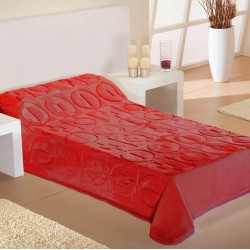 Κουβέρτα Βελουτέ Μονή Ανάγλυφο Red Dimcol (160x220) 1Τεμ