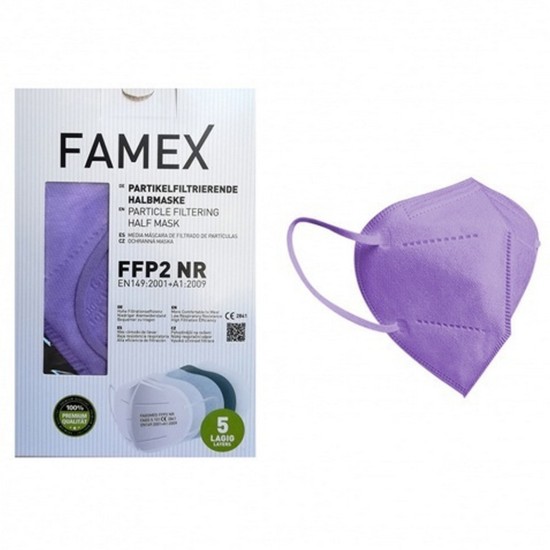Μάσκα Προστασίας Ενηλίκων Σετ FFP2 EN149:2001 + A1:2009 Lilac Famex 10Τεμ