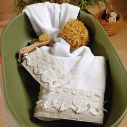 Πετσέτες Με Φάσα & Δάντελα Σετ Stylish Dalian Cotton Kentia 3Τεμ
