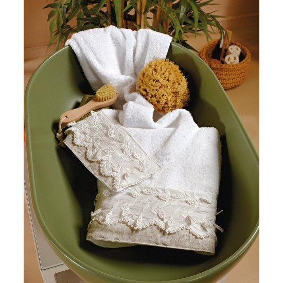 Πετσέτες Με Φάσα & Δάντελα Σετ Stylish Dalian Cotton Kentia 3Τεμ