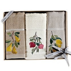 Πετσέτες Κουζίνας Με Κέντημα Σετ Loft Regalo 234 Cotton Kentia (40x70) 3Τεμ