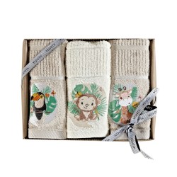 Πετσέτες Βρεφικές Με Kέντημα Σετ Versus Arlekin 233 Cotton Kentia (40x70) 3Τεμ