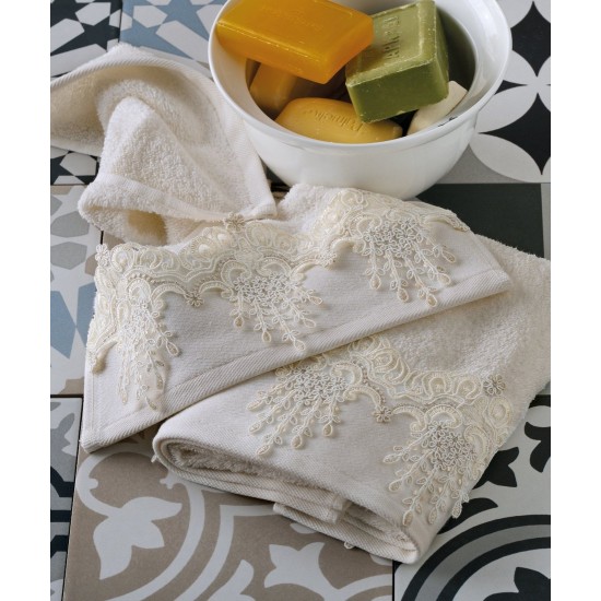 Πετσέτες Με Δαντέλα Σετ Stylish Myla Cotton Kentia 3Τεμ