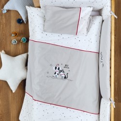 Παπλωματοθήκη Βρεφική Με Κέντημα Κούνιας Σετ Loft Friends Cotton Kentia (100x140) 2Τεμ