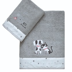 Πετσέτες Βρεφικές Με Κέντημα Σετ Loft Friends Cotton Kentia 2Τεμ