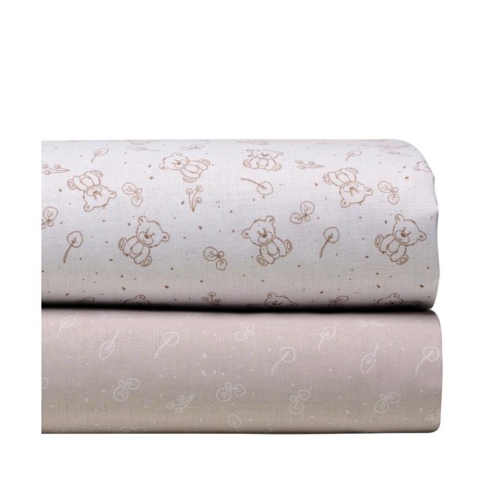 Σεντόνια Βρεφικά Λίκνου Σετ Versus Poope Cotton Kentia (60x120) 2Τεμ