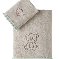 Πετσέτες Βρεφικές Με Κέντημα Σετ Loft Poope Cotton Kentia 2Τεμ