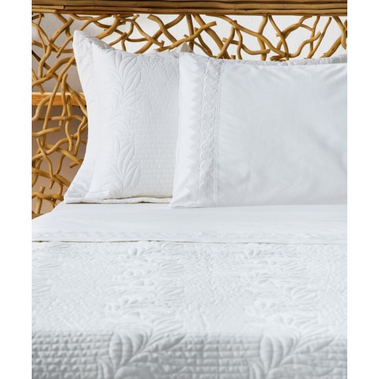 Σεντόνια Νυφικά Υπέρδιπλα Σετ Serenity Aslan 200TC Satin Cotton Kentia (240x270) 4Τεμ