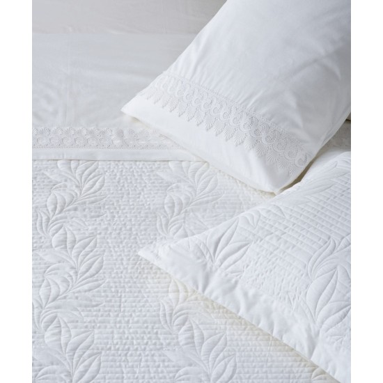 Σεντόνια Νυφικά Υπέρδιπλα Σετ Serenity Aslan 200TC Satin Cotton Kentia (240x270) 4Τεμ