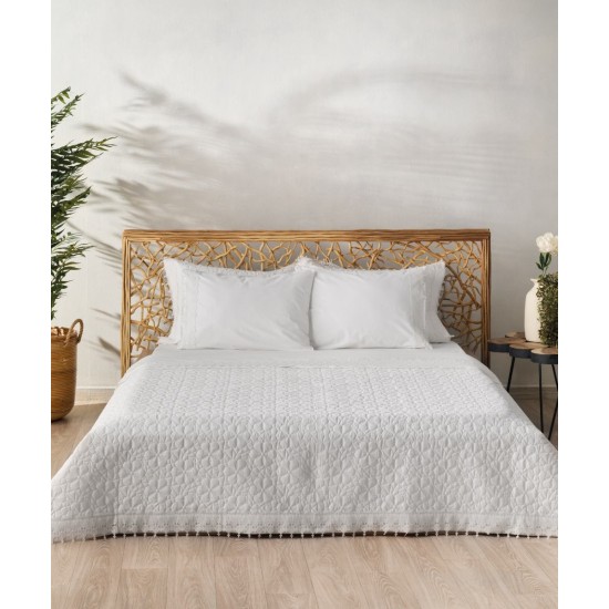 Κουβερλί Νυφικά King Size Σετ Serenity Marisol 200TC Satin Cotton Kentia (260x250) 3Τεμ