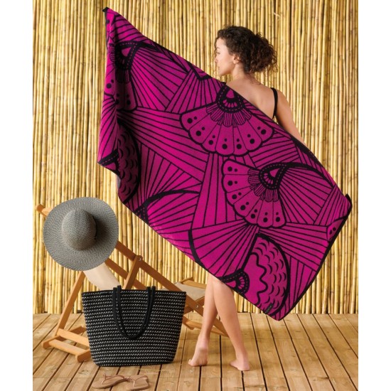 Πετσέτα Θαλάσσης Βελουτέ Loft Pua Jacquard Cotton Kentia (80x160) 1Τεμ