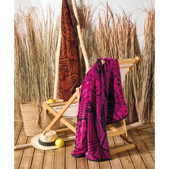 Πετσέτα Θαλάσσης Βελουτέ Loft Pua Jacquard Cotton Kentia (80x160) 1Τεμ