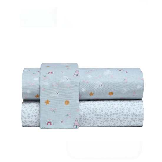 Σεντόνια Βρεφικά Κούνιας Σετ Versus Kounelito Cotton Kentia (120x170) 3Τεμ