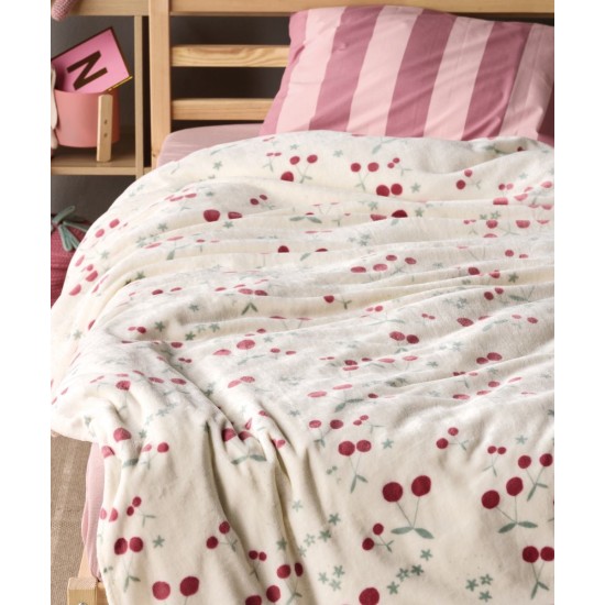 Κουβέρτα Fleece Παιδική Μονή Loft Cherry Flannel Kentia (160x220) 1Τεμ