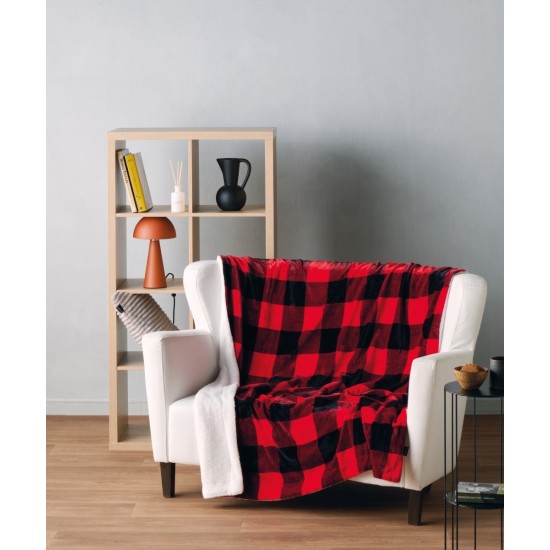 Κουβέρτα Καναπέ Με Sherpa Stylish Lumber Fleece Kentia (130x170) 1Τεμ