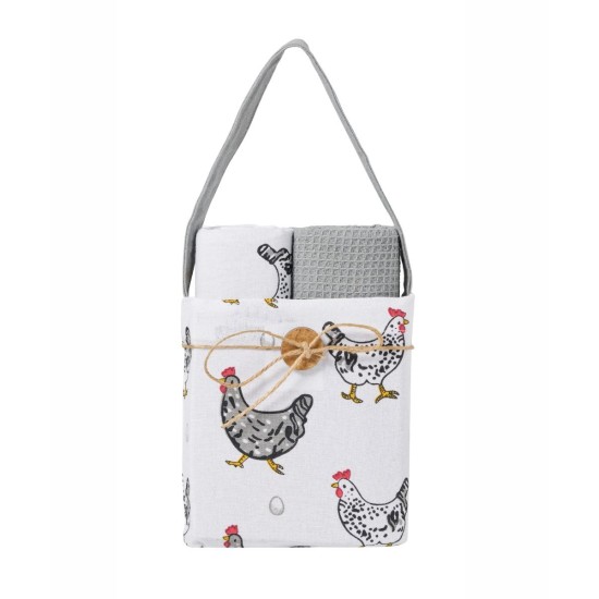 Πετσέτες Κουζίνας Σετ Loft Pane 2503 (Σε Καλάθι) Cotton Kentia 4Τεμ