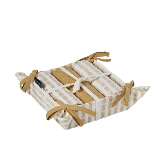 Πετσέτες Κουζίνας Σετ Loft Pane 2501 (Σε Καλάθι) Cotton Kentia 4Τεμ