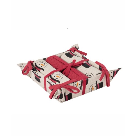 Πετσέτες Κουζίνας Χριστουγεννιάτικες Σετ Loft Snow 2522 Cotton Kentia 4Τεμ