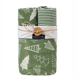 Πετσέτες Κουζίνας Χριστουγεννιάτικες Σε Θήκη Σετ Loft Snow 2517 Cotton Kentia (40x70) 2Τεμ