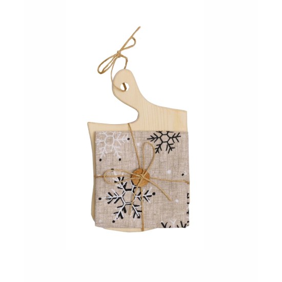 Πετσέτα Κουζίνας Χριστουγεννιάτικη Loft Snow 2521 Cotton(Σε Ξύλινο Δίσκο) Kentia (40x70) 1Τεμ