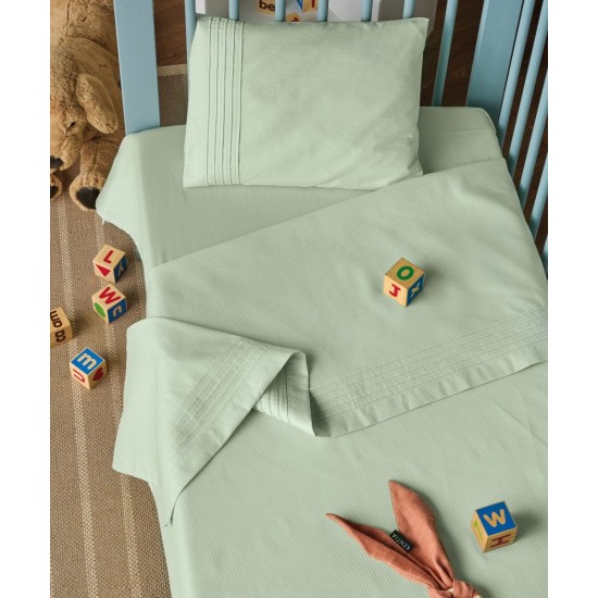 Σεντόνια Βρεφικά Κούνιας Σετ Serenity Whisper 10 Satin 300TC Cotton Kentia (120x170) 3Τεμ