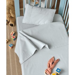 Σεντόνια Βρεφικά Κούνιας Σετ Serenity Whisper 22 Satin 300TC Cotton Kentia (120x170) 3Τεμ