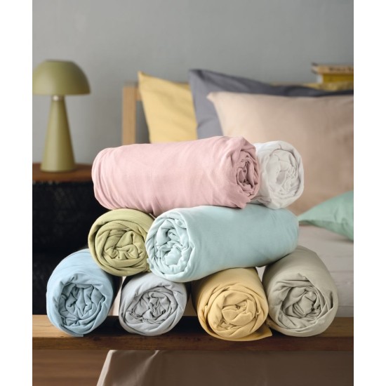 Κατωσέντονο Διπλό Versus Suave 11 Jersey Cotton Kentia (140x200+35) Με Λάστιχο 1Τεμ