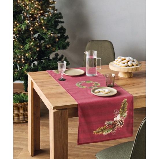 Τραβέρσα Χριστουγεννιάτικη Σετ Loft Snow 253 Panama Kentia (45x140) 1Τεμ