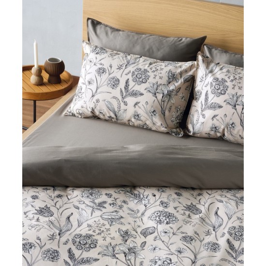 Παπλωματοθήκη Υπέρδιπλη Σετ Stylish Alida 15 210TC Satin Cotton Kentia (220x240+1) 3Τεμ