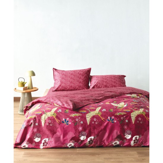 Παπλωματοθήκη Υπέρδιπλη Σετ Stylish Saori 17 210TC Satin Cotton Kentia (220x240+1) 3Τεμ