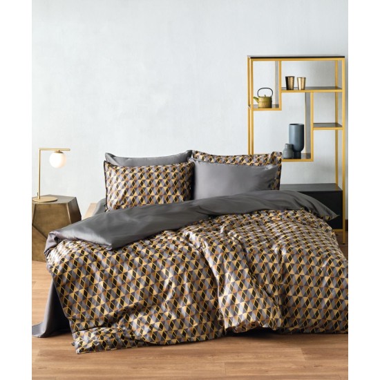 Παπλωματοθήκη King Σετ Stylish Zahos 04 300TC Satin Cotton Kentia (260x240+1) 3Τεμ
