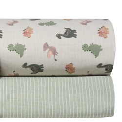 Σεντόνια Βρεφικά Λίκνου Σετ Versus Saurus Cotton Kentia (60x120) 2Τεμ