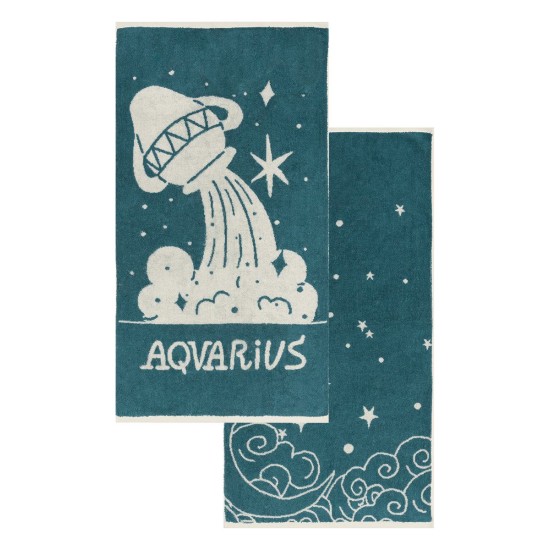 Πετσέτες Σετ Versus Zodiac Aquarius Cotton Kentia (50x90) 2Τεμ