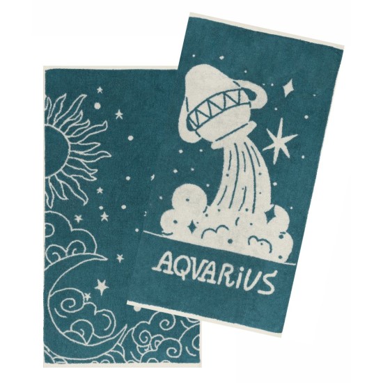 Πετσέτες Σετ Versus Zodiac Aquarius Cotton Kentia (50x90) 2Τεμ