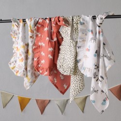 Σαλιάρες Βρεφικές Σετ Loft YN 25 Elephants MNX Cotton Kentia (30x37) 3Τεμ