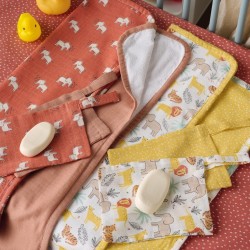 Γάντια Μπάνιου Σετ Loft YN 25 Animals Yellow Cotton Kentia (15x22) 2Τεμ