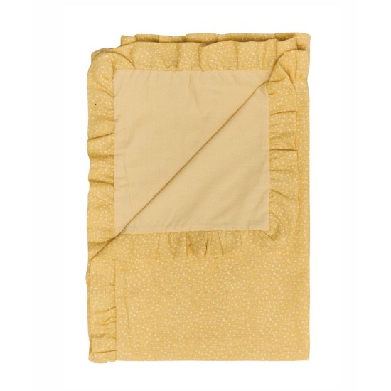 Κουβέρτα Βρεφική Κούνιας Loft YN Yellow-White Με Βολάν Cotton Kentia (100x150) 1Τεμ