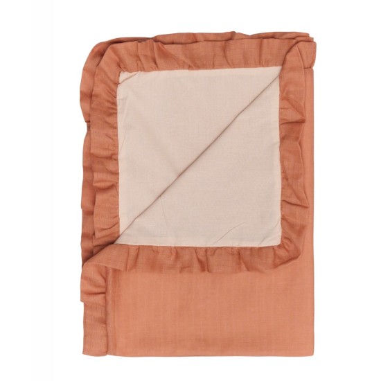 Κουβέρτα Βρεφική Αγκαλιάς Loft YN Orange Με Βολάν Cotton Kentia (65x100) 1Τεμ